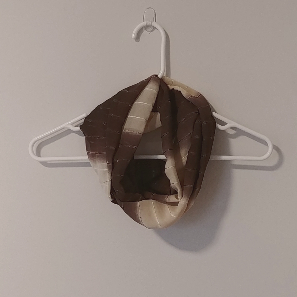 Ombre Brown and Cream Infinity Scarf